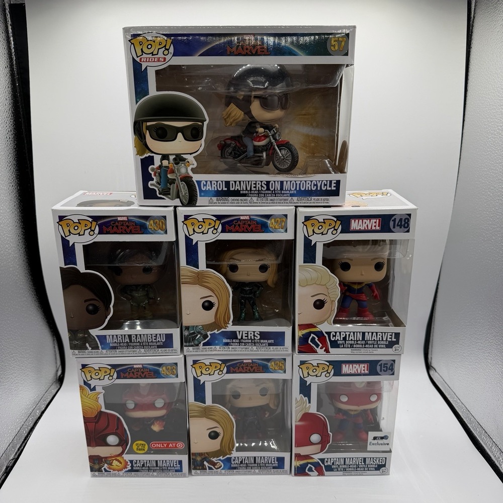 Funko Pop! Captain Marvel Lot of 7 Vinyl Figurines 57 154 148 425 427 430 433